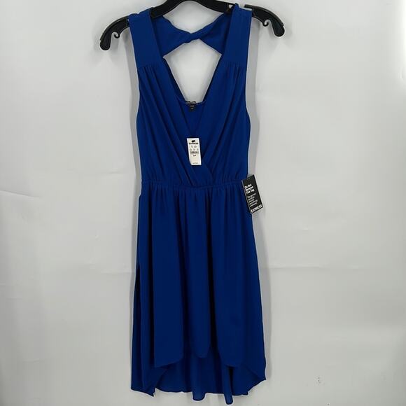 Express Women's NWT Blue Sleeveless Knee Length Summer Dress Size Small - Picture 1 of 15